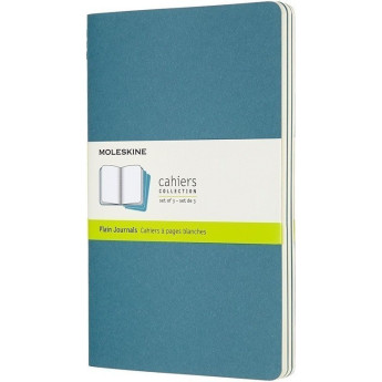 Блокнот MOLESKINE Cahier Journal Large, нелинованный, голубой, 3 шт.